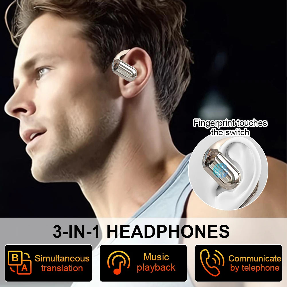 AI Translator Earbuds Real-Time Translators Headphones 144 Languages Voice Translator Wireless Bluetooth Earphones for Travel