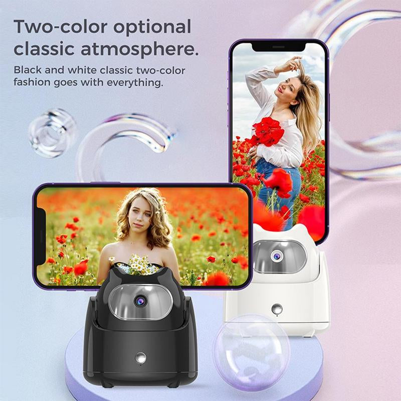 360 Degree Auto Tracking Phone Holder, Portable Smart Selfie Stick Gimbal, Auto Face Tracking Tripod, Phone Video Vlog Live Streaming Tool