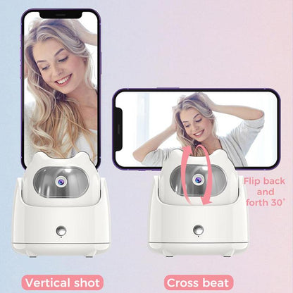 360 Degree Auto Tracking Phone Holder, Portable Smart Selfie Stick Gimbal, Auto Face Tracking Tripod, Phone Video Vlog Live Streaming Tool
