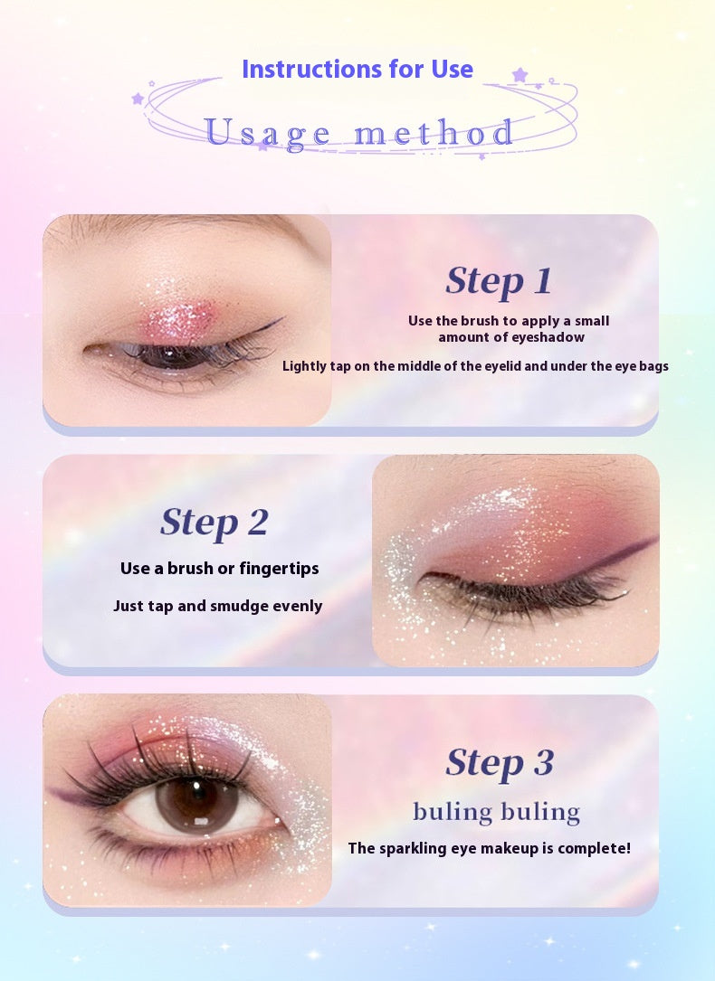 Multicolor Thin and Glittering Highlight Eyeshadow