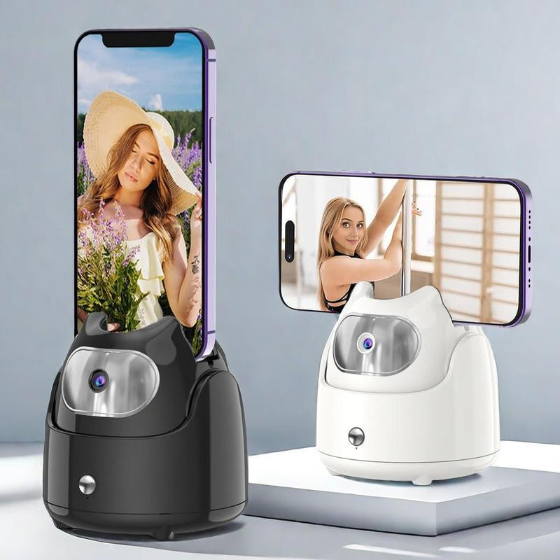 360 Degree Auto Tracking Phone Holder, Portable Smart Selfie Stick Gimbal, Auto Face Tracking Tripod, Phone Video Vlog Live Streaming Tool